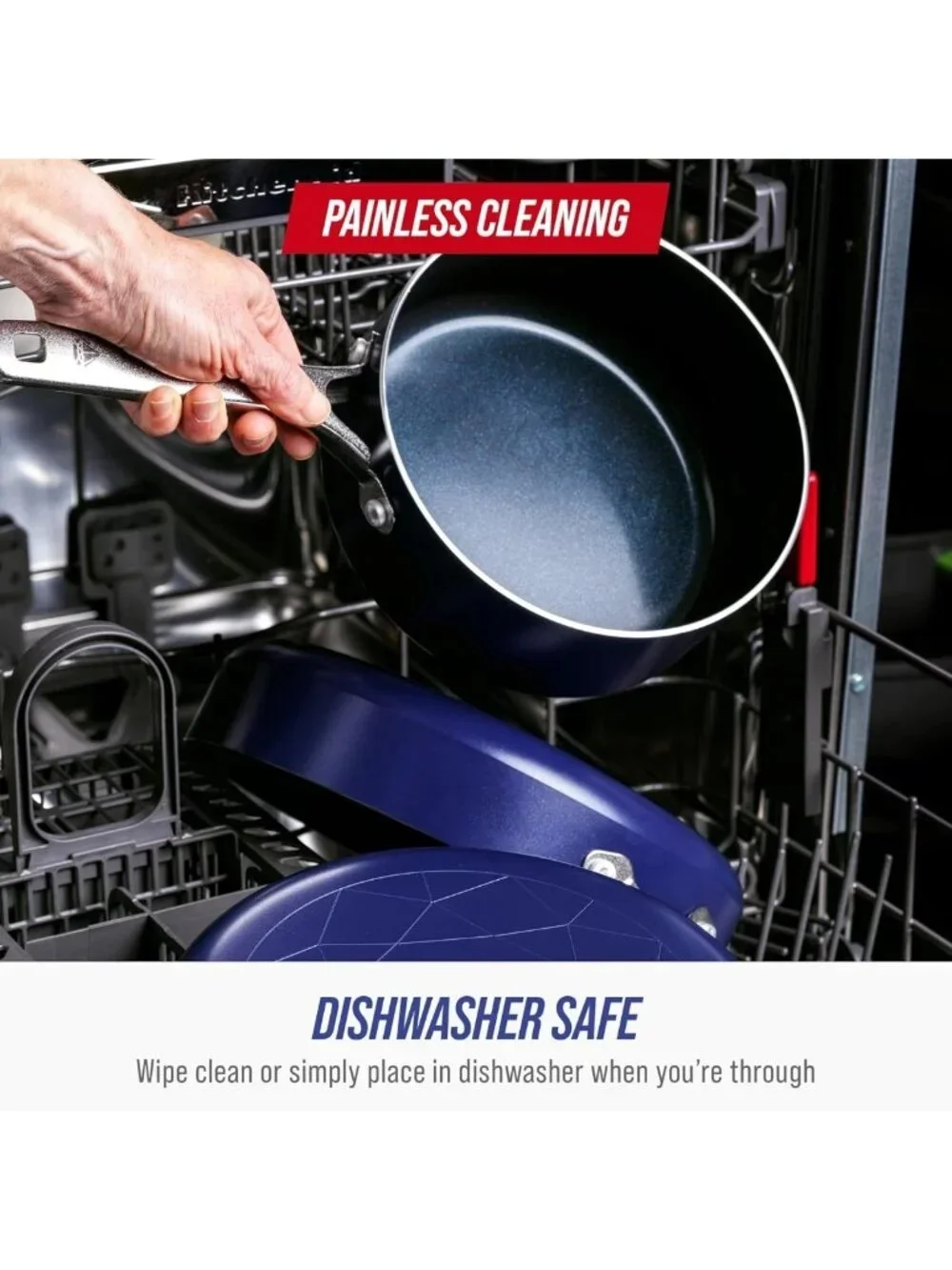Blue Nonstick 2QT Saucepan with Lid, PFAS-Free Ceramic, Oven & Dishwasher Safe